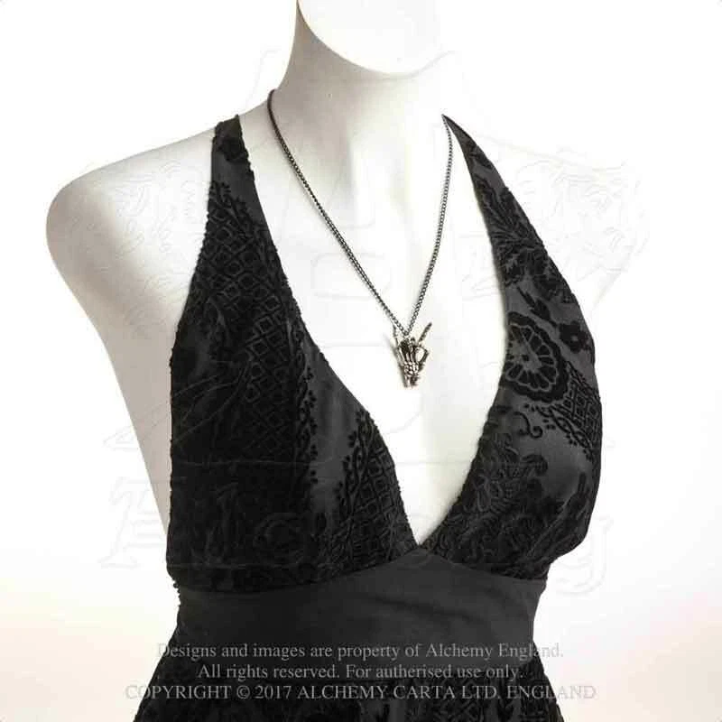 Collar Alquimia Gótico Maloik Signo del Diablo Cuernos Maschio Metal Música P797 Foto 4 de 4