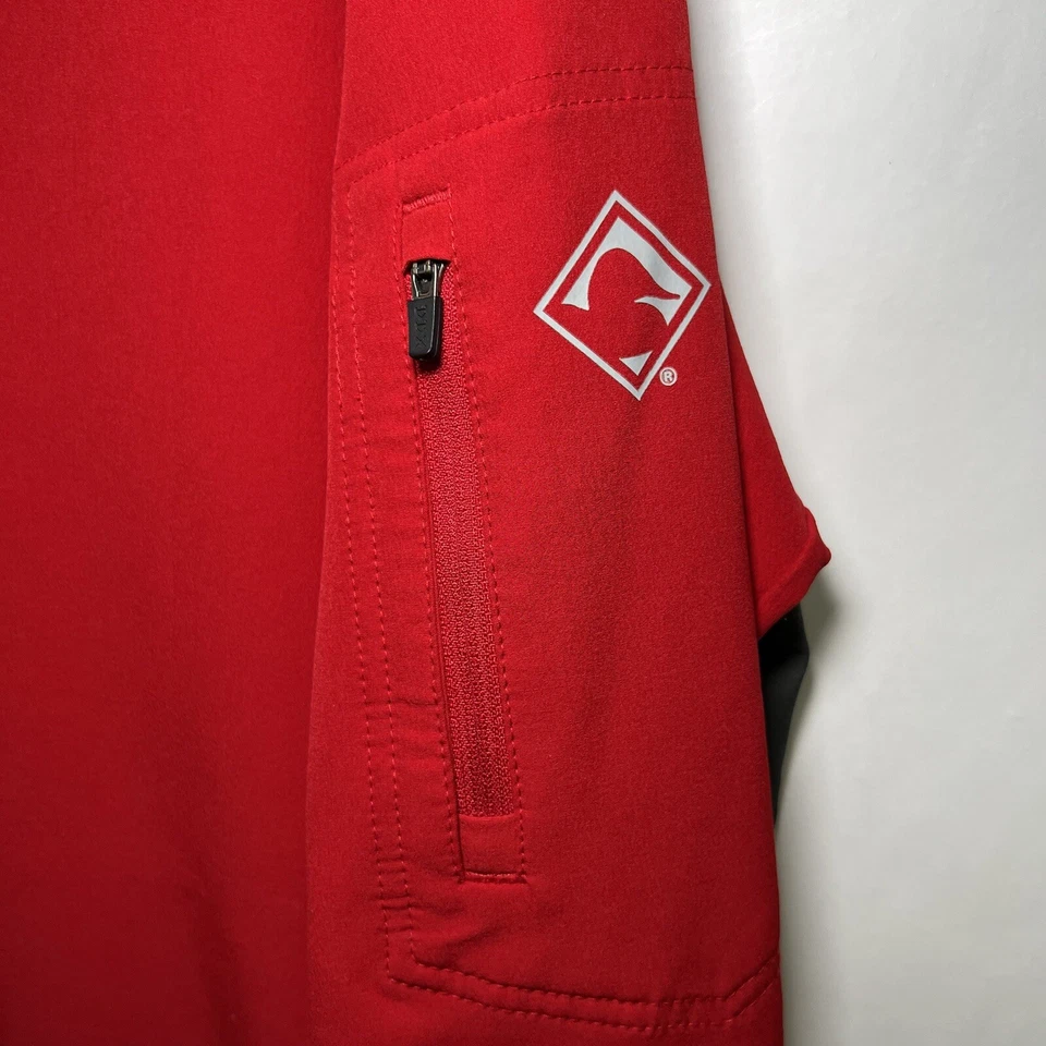 DDX DRI DUCK Full Zip Jacket Mens Size Large Red Performance Windbreaker Pockets - Image 4 of 4