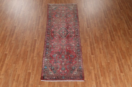 Vintage Traditional Floral Tebriz 3'x10' Runner Rug Hand-knotted Hallway Carpet - Picture 2 of 12