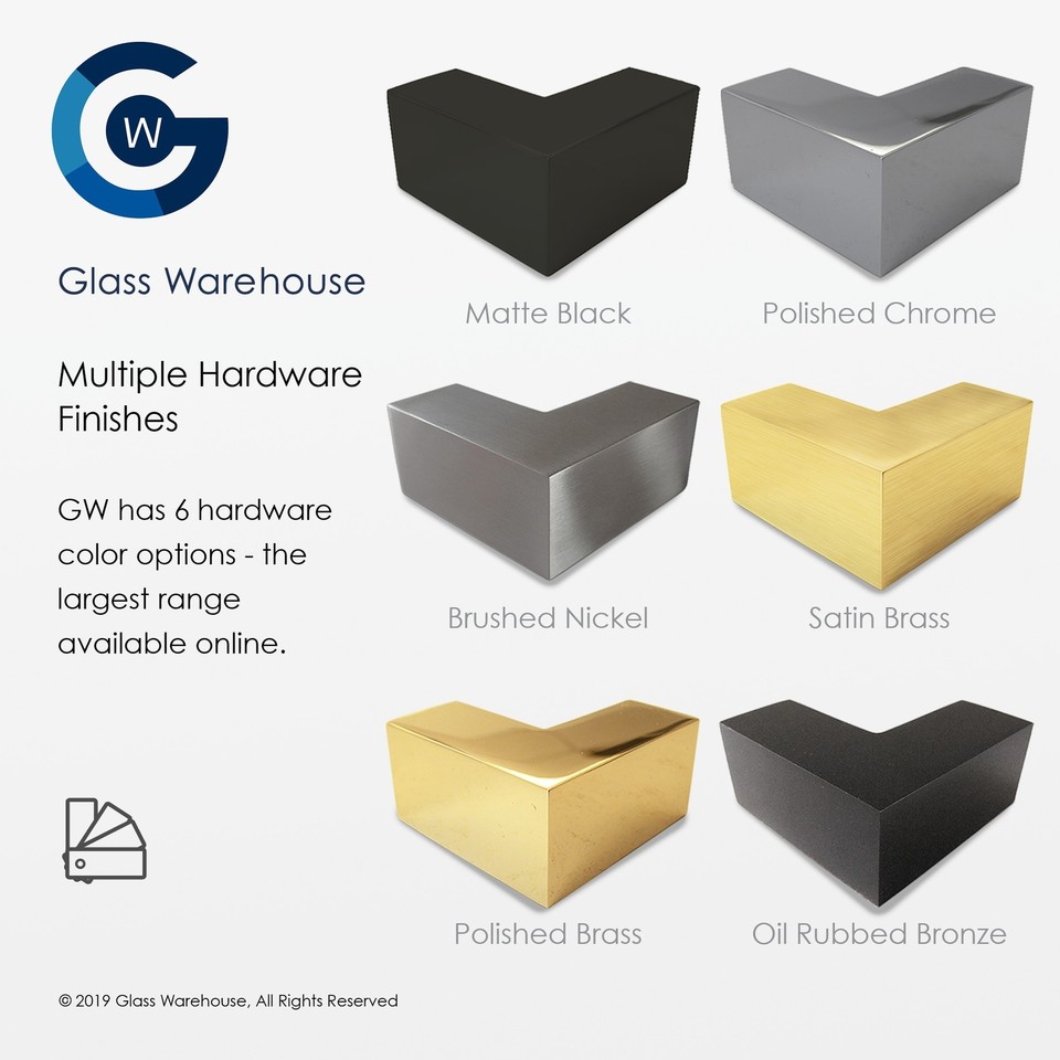 Glass Warehouse 78" x 45.5" Frameless Shower Door Wall Satin Brass eBay