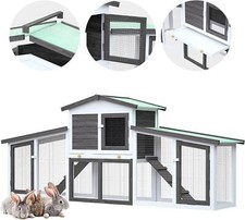 Large Rabbit Hutch Chicken Coop Guinea Pig Hutches Wooden Cage Outdoor Pet House