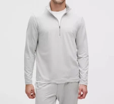 NEW lululemon Soft Jersey Half Zip. Heathered Silver Drop. Size XL. NWT