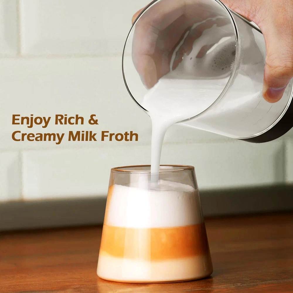 Milk Frother Handheld-Free - One-Button Battery Powered Milk Foamer - Electric F