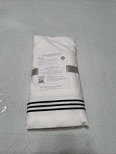 Pottery Barn Crib Skirt White Grand Collection Black Embroidered New