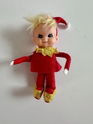 Vintage NAPCO Elf Pix Christmas Ornament Hugger  Japan 5  Bin C-1