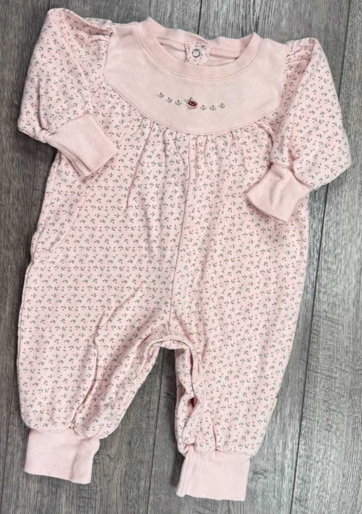 Baby Girl Clothes Vintage Gymboree Newborn 3-6 Month Pink Flower Outfit