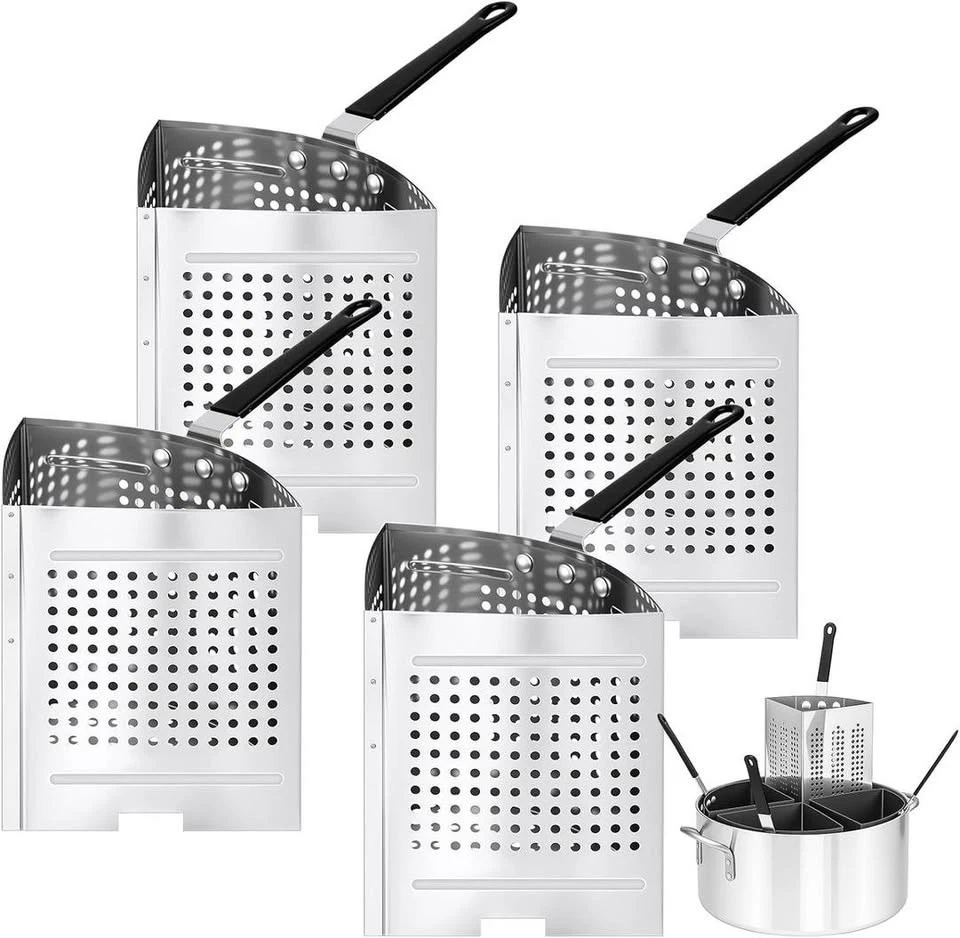 LemonRoad 4 Pack 5 Qt Stainless Steel Pasta Strainer Baskets Inserts Quarter ...