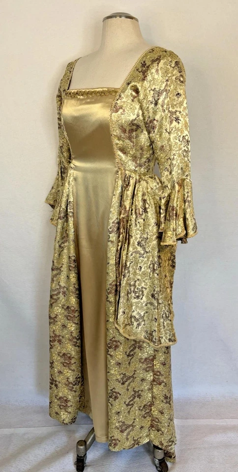 Underwraps Colonial Woman's Dress Gold/Green Gown Costume #1 Sz M - Image 2 of 4