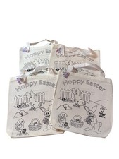 NWT Color Me Tote Bag 4Pcs Cream Canvas Personalize Craft Coloring Activity Kids