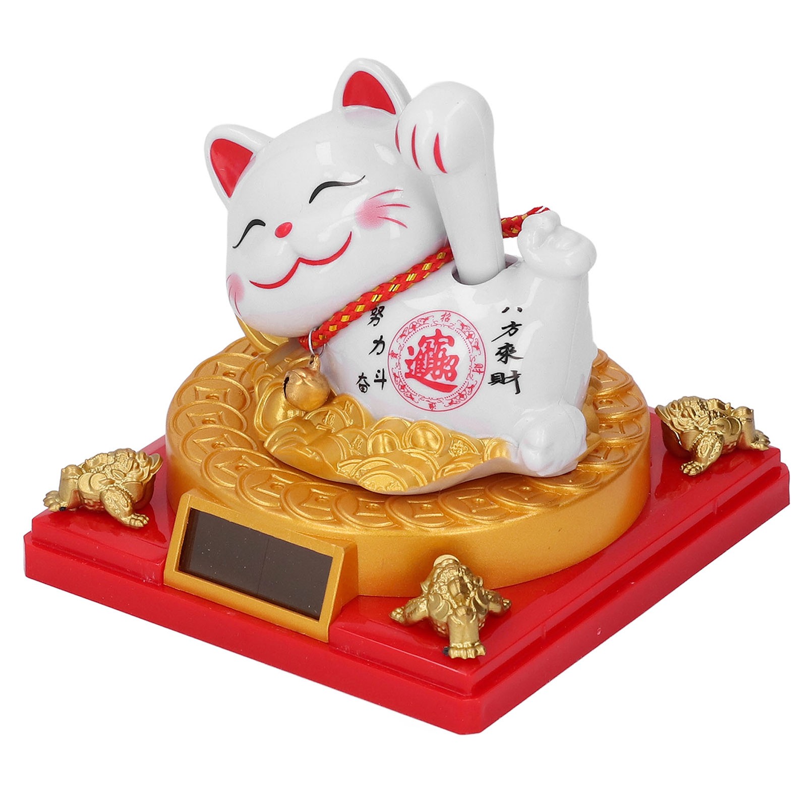 Fortune Cat Statue Solar Powered Lucky Cat Decoration For Housewarming Gift