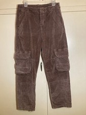 Free People Hard Crushin Plush Cargo Pants Womens 8 Brown Hipster Boho