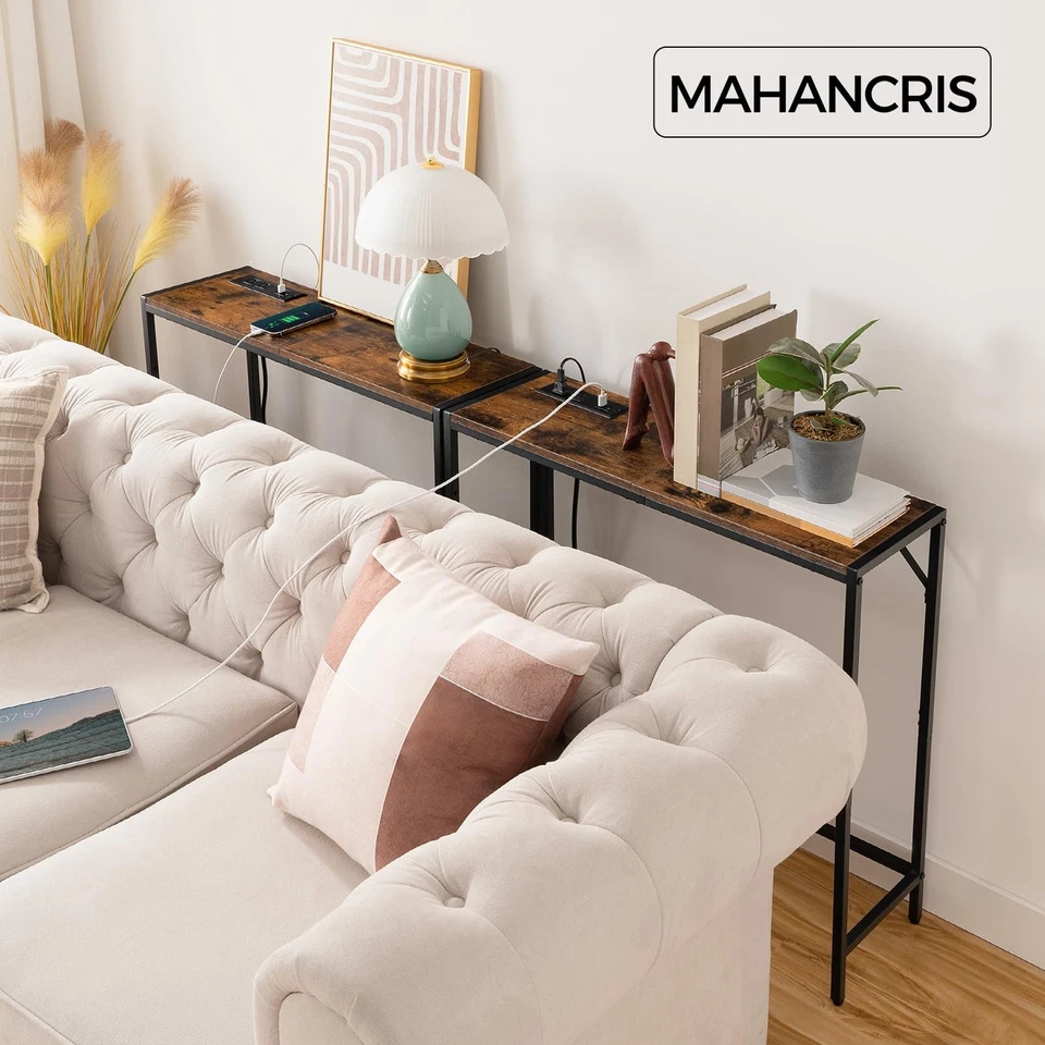 控制台桌带电站,30.1 英寸入口桌,沙发桌后面,英寸... — 第 3/4 张图片