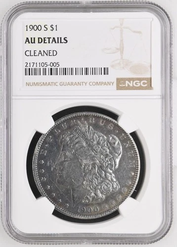 1900 S US Mint Morgan Silver $1 Dollar Coin Certified AU Details ~ Free Shipping