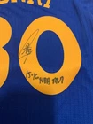 STEPHEN CURRY AUTOGRAPHED BLUE WARRIORS STEINER SWINGMAN JERSEY    15-16 NBA MVP