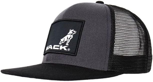 Mack Trucks Black & Charcoal Gray Trucker Flat Bill Snapback Mesh