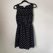 Xhilaration Dress Women M Black White Diamond Fit Flare Casual Office Minimalist