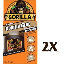 2X Gorilla Original Multi-Purpose Waterproof Polyurethane Glue Adhesive 2oz