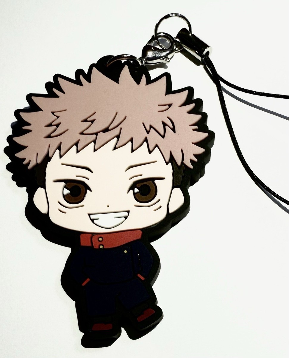 Jujutsu Kaisen Yuji Itadori Rubber Keychain Chibi Anime Strap