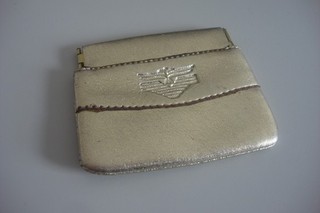 zusammenklappbares goldfarbenes Leder Etui Geldbörse Geldbeutel Harley Davidson