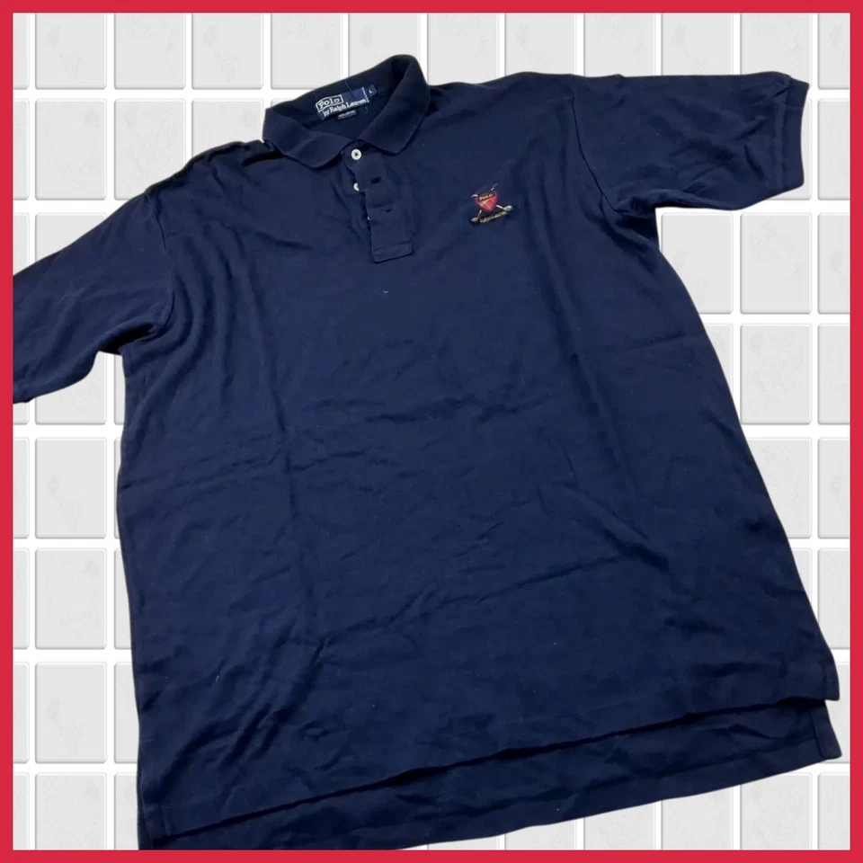 POLO RALPH LAUREN 100% COTONE POLO UOMO TG.L BLU ORIGINALE - Imagen 1 de 4