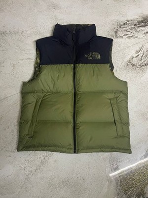 The North Face 1996 Retro Nuptse Vest New Taupe Green Macrofleck Print Size M