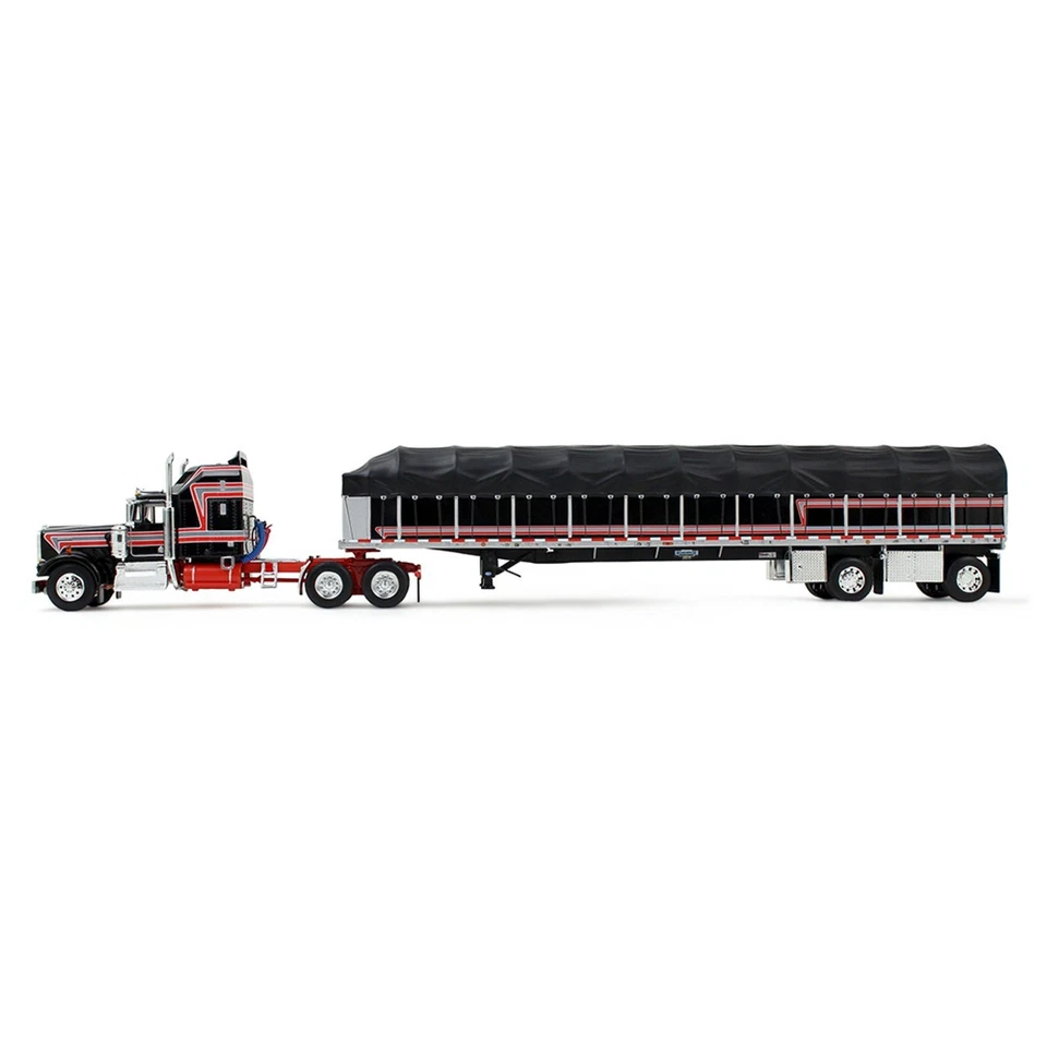DCP Kenworth W900A Sleeper & Flatbed Trailer with Covered Wagon 1/64 60-2056 - Image 3 of 4