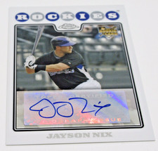 Jayson Nix Colorado Rockies Autographed 2008 Topps Chrome Baseball Card #236