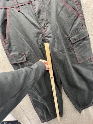 True Religion Pants Mens 34 Black Balloon Cargo Denim Wide Leg