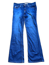 Paris Blues Women's Mid Rise Flare Jeans Dark Wash Y2K 90s Vintage