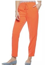 Nine West Women’s Slim Straight Orange Pull On Stretch Tapered Pants Sz 16