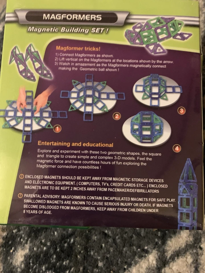 Juego de azulejos magnéticos Magformers 54 piezas juguetes de construcción, potencia magnética Foto 2 de 4