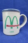 Red Wing Pottery McDonalds Stoneware Mug Advertising Coffee Cup 1995  Ribbed Han