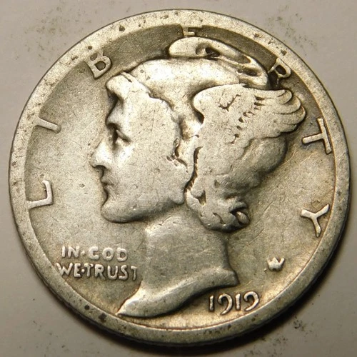 1919 S Mercury Dime VG - F   "Actual Coin Pictured - Not Cleaned"