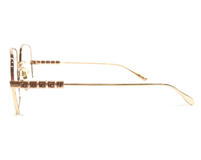Gucci Eyeglasses Frames GG1434O 002 Shiny Gold Square Wire Rim 55