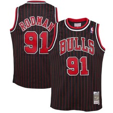 Youth Mitchell  Ness Dennis Rodman Black Chicago Bulls 1995/96 Hardwood