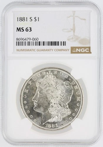 1881-S Morgan Silver Dollar NGC MS63 S$1 San Francisco Minted No Reserve