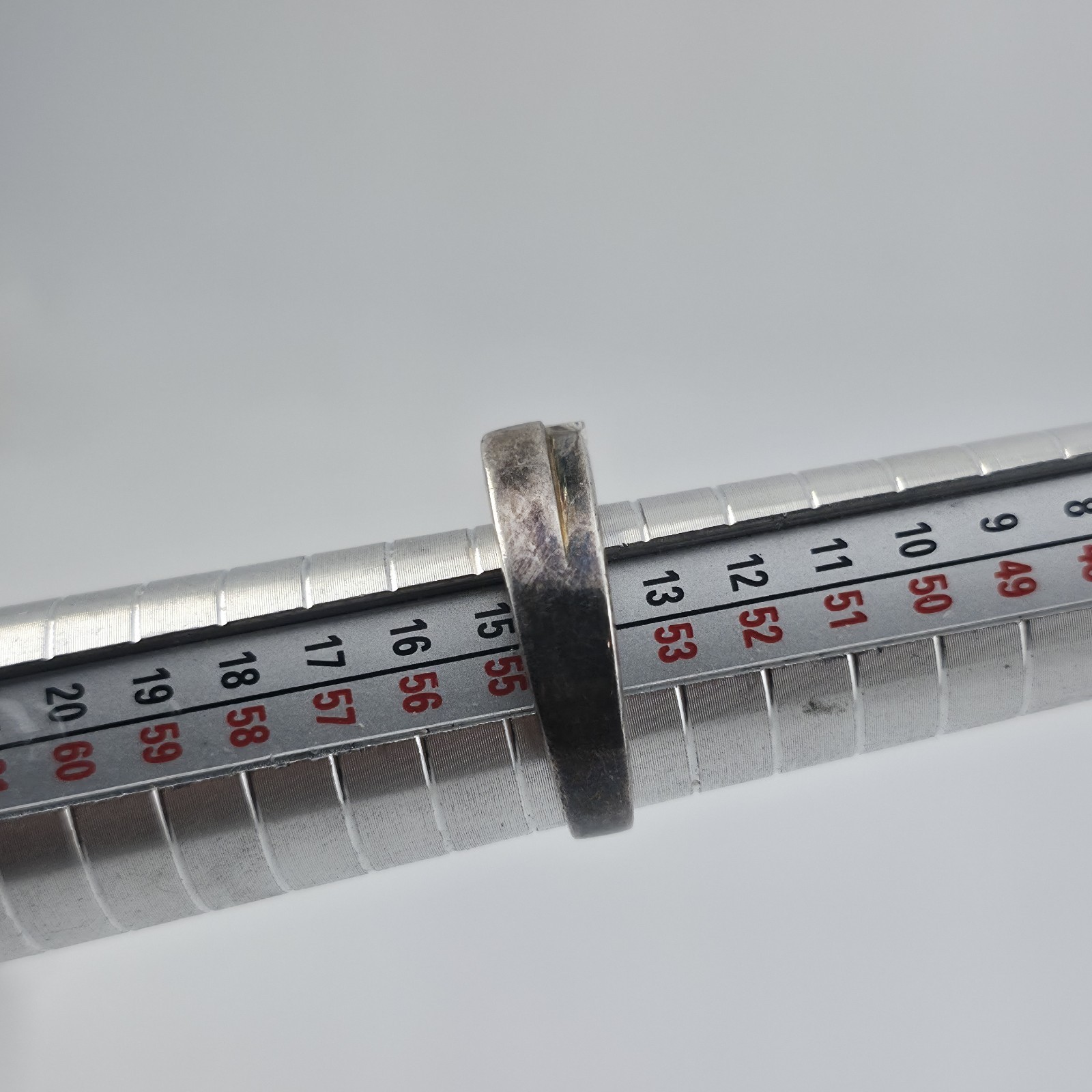 Sterling Silver Ring Solitaire Colorless Stone Si… - image 5