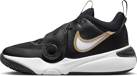Nike Boys Team Hustle D11 High Top Basketball Shoe - Black, 