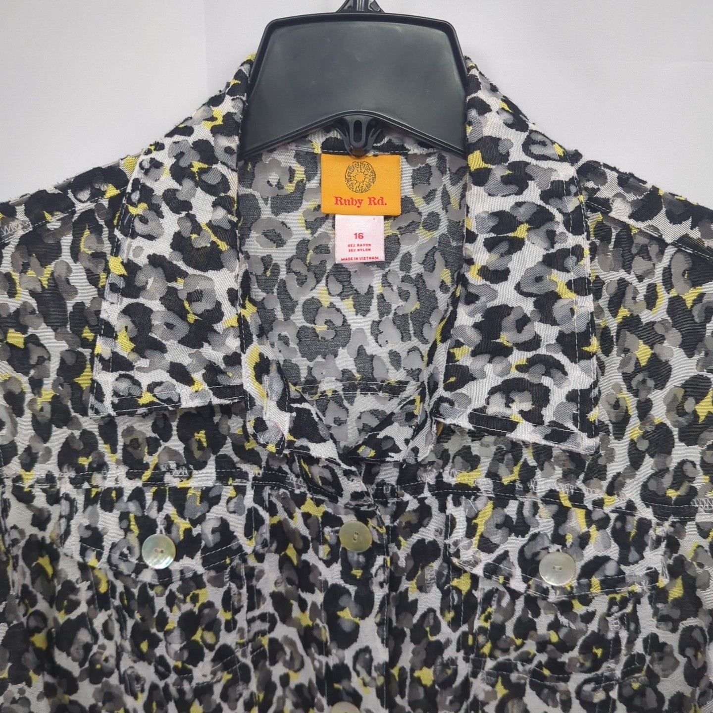 Ruby Rd Sheer Button Up Jacket Women's Size 16 Mu… - image 6