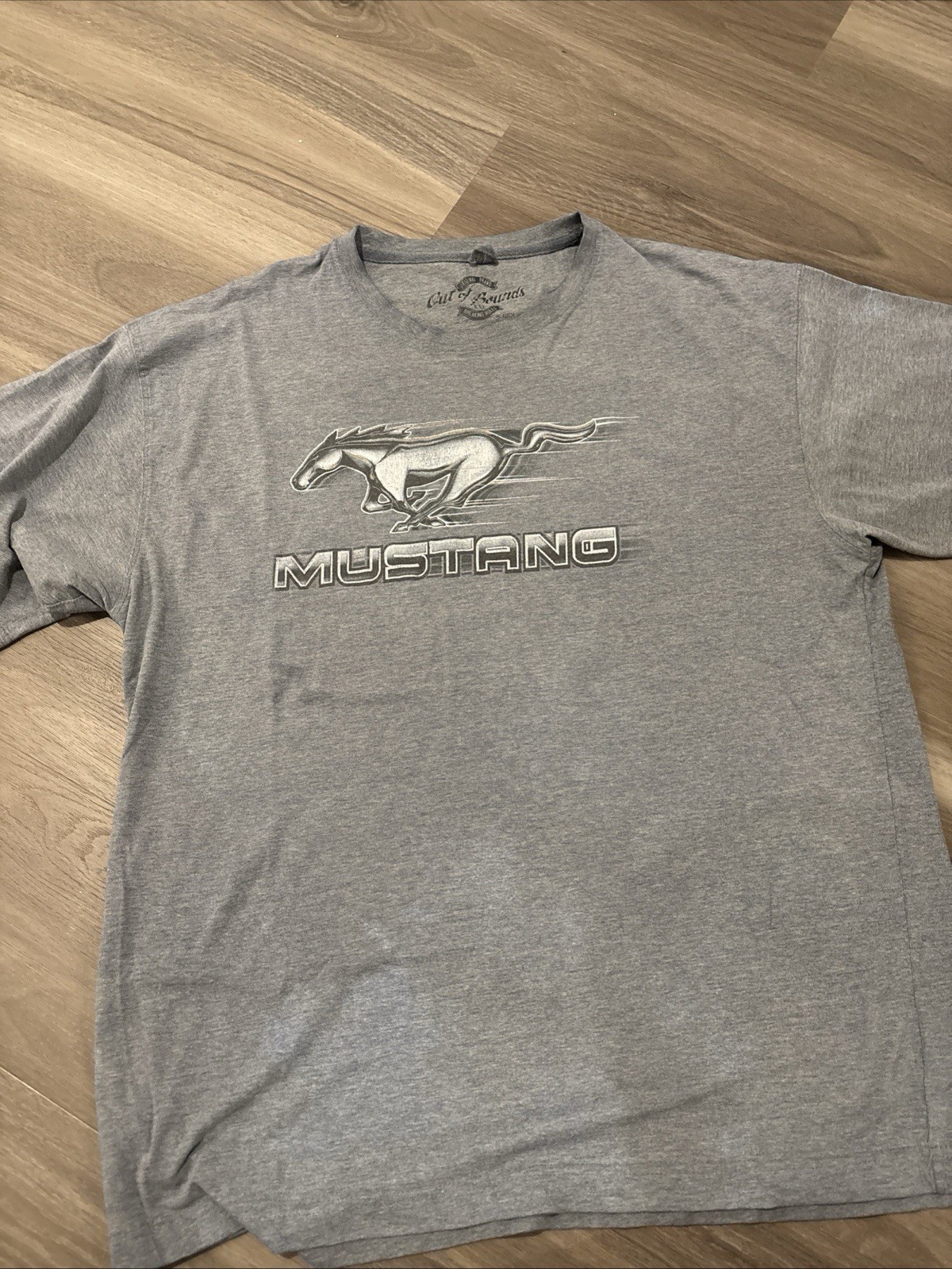 PONY T shirt Ford Mustang fuori dai limiti infrangendo le regole grigia XXL VINTAGE