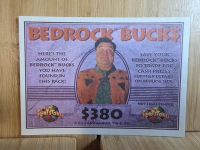 The Flintstones 1993 Dynamic BEDROCKS BUCKS $380 FREE POST
