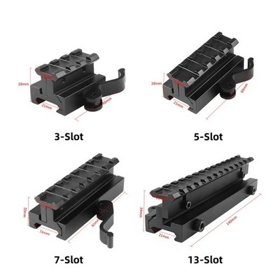 Adjustable Scope Mount Riser Picatinny Rail QD Quick Release Aluminum Base
