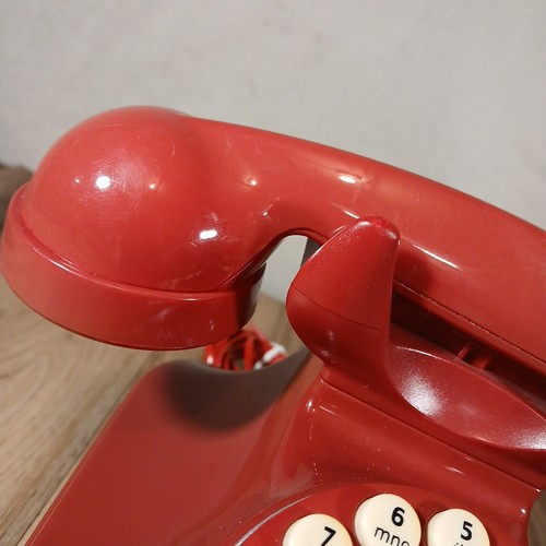 Vintage GRAND PHONE Push Button Corded Red Phone MCM - Picture 5 of 11