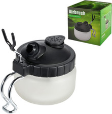 Airbrush Cleaning Pot with Holder, Weighted Glass Jar Kit