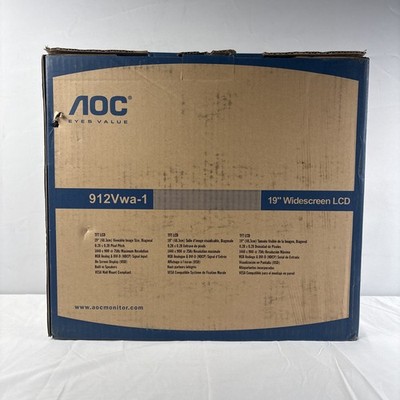 AOC 19  Widescreen LCD 912Vwa-1 Built In Speakers 1440x900 75Hz New In Box