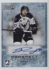 2014-15 ITG Heroes and Prospects Prospect Blue 16/50 Jeremy Roy #39 Auto 12jy