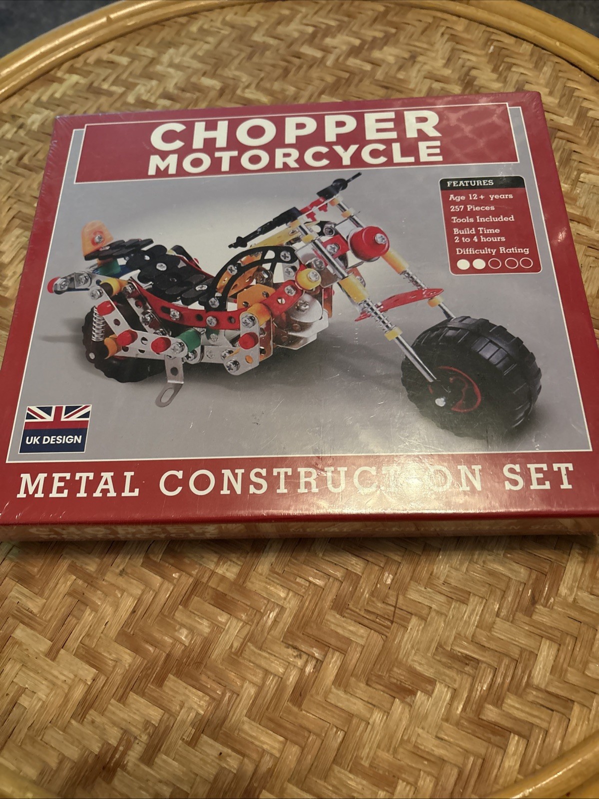 Chopper Motorcycle Metal Construction Set Kit - Tools Included-257pc-12yrs+ NEW