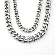 Miami Cuban Link Chain Necklace 9mm 13mm 20 22 24 in Men Stainless Steel