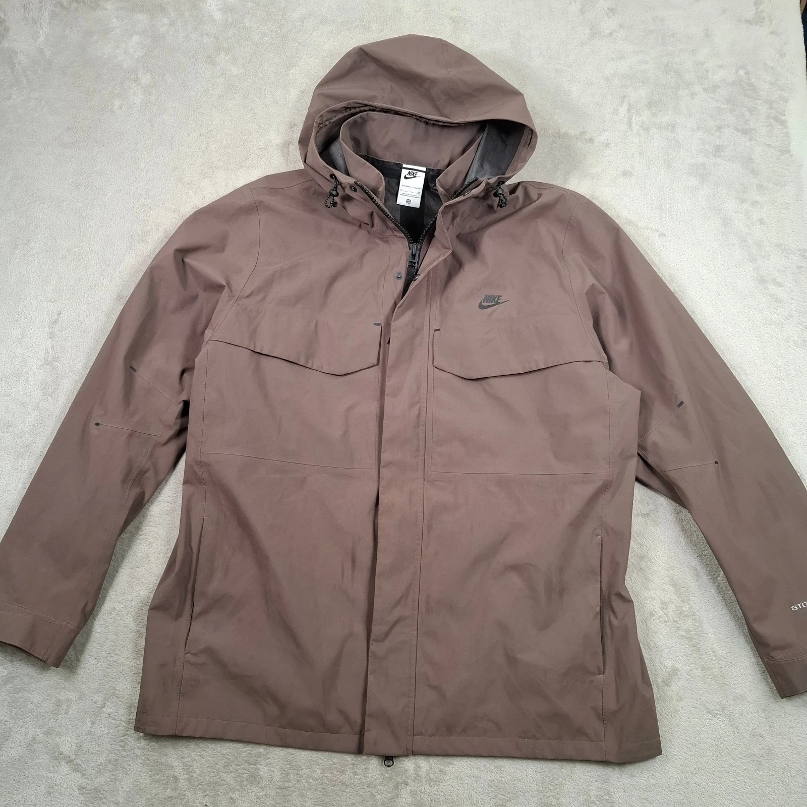 Nike Jacket Mens XL Brown Storm-FIT ADV Hooded Waterproof Coat Outdoor