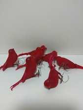 5" Artificial Red Cardinal Birds Xmas Floral Crafts Realistic Feathers Qty 7